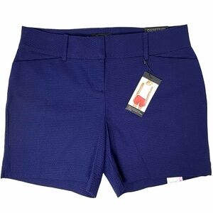 The Limited NWT Navy Blue Waffle Textured Relaxed Fit Tailored Shorts Size 6